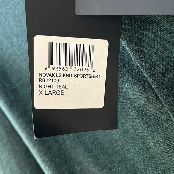 Robert Barakett Novak Long Sleeve Button Down in Night Teal NWT Size XL - Picture 4 of 7